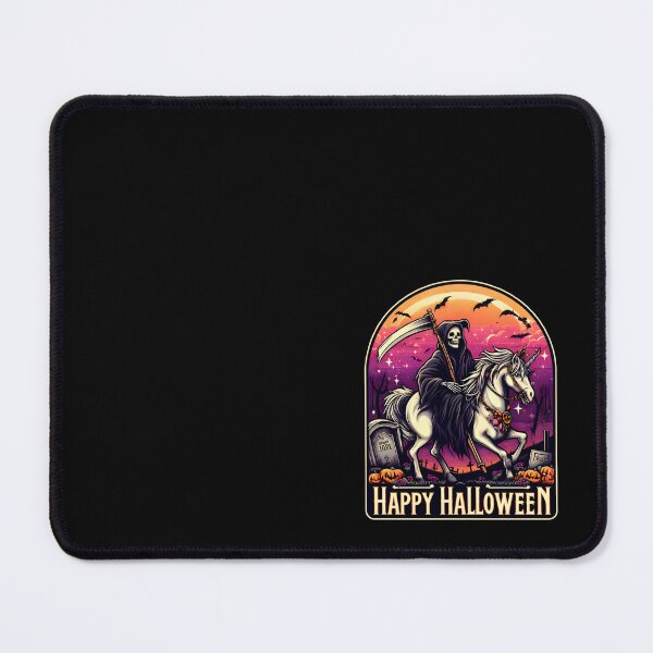 Item preview, Vintage Reaper Riding a Ghost Unicorn designed and sold by CinEmmaDesign.