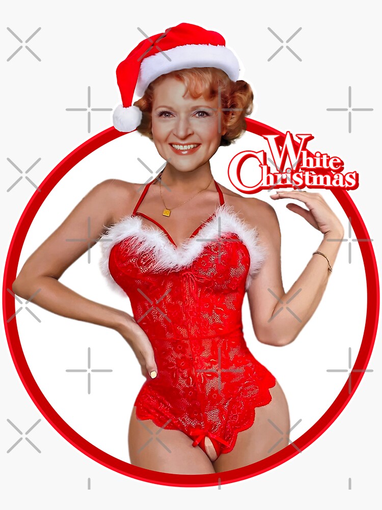 Betty White Christmas Golden Girls HOTTIE Sticker