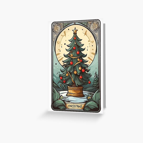 Vista previa del artículo con la obra «Carta del tarot con árbol de navidad», diseñado y vendido por twisted-dot.