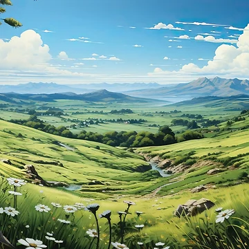 Artwork thumbnail, Spring Field by PatternCabinet-