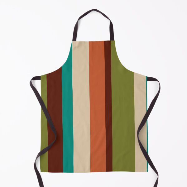 Artikelvorschau, Vertikales Streifen-Retro-Vintage-Modernmuster in Mid Mod Olive Teal Orange entworfen und verkauft von kierkegaard.