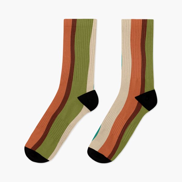 Artikelvorschau, Vertikales Streifen-Retro-Vintage-Modernmuster in Mid Mod Olive Teal Orange entworfen und verkauft von kierkegaard.
