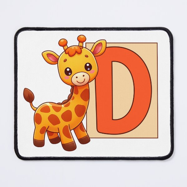 Item preview, Giraffe Monogram Letter D designed and sold by Coffee Lifestyle.