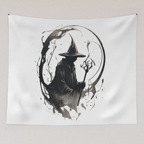 Item preview, Monochrome Mage in the forest designed and sold by DBPauwels.