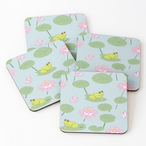 Item preview, Frogs and dragonflies on lily pads, a harmonious coexistence designed and sold by StrawberryJolly.