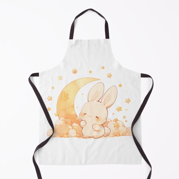 Item preview, Cute Kawaii Happy Rabbit Stars and the Moon designed and sold by CozyKawaiiArt.