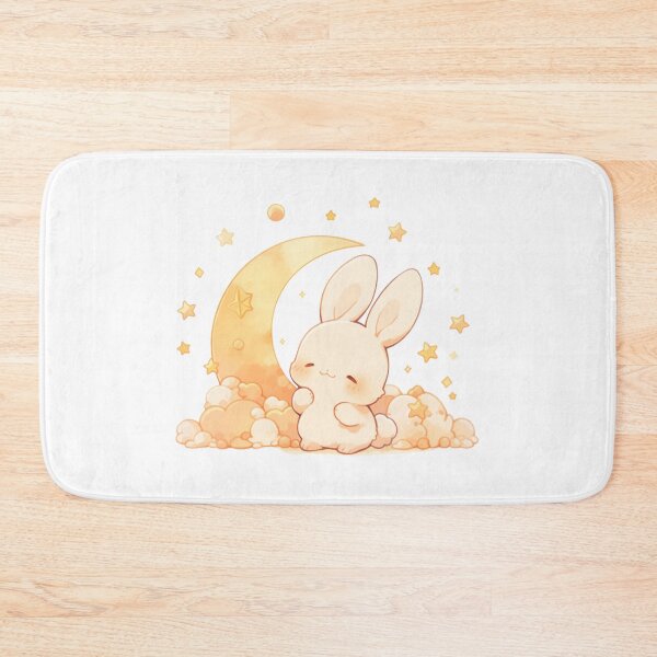 Item preview, Cute Kawaii Happy Rabbit Stars and the Moon designed and sold by CozyKawaiiArt.