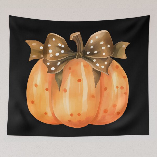 Item preview, Watercolor pumpkin with a bow print designed and sold by Katarzyna Dembek.