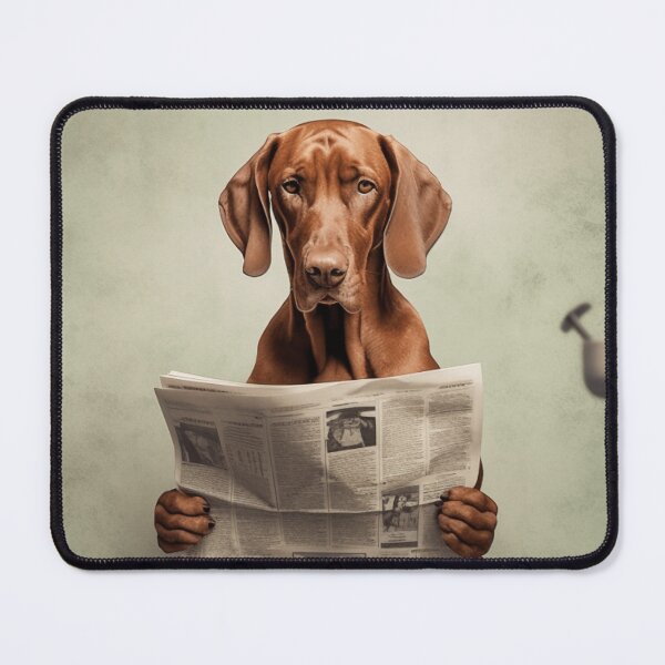 Item preview, Vizsla sitzt auf der Toilette und liest Zeitung, lustiges Hundebild, digitaler download, Geschenk für Hundebesitzer, Funny Dog Picture, Vizsla art designed and sold by Specialanimal.
