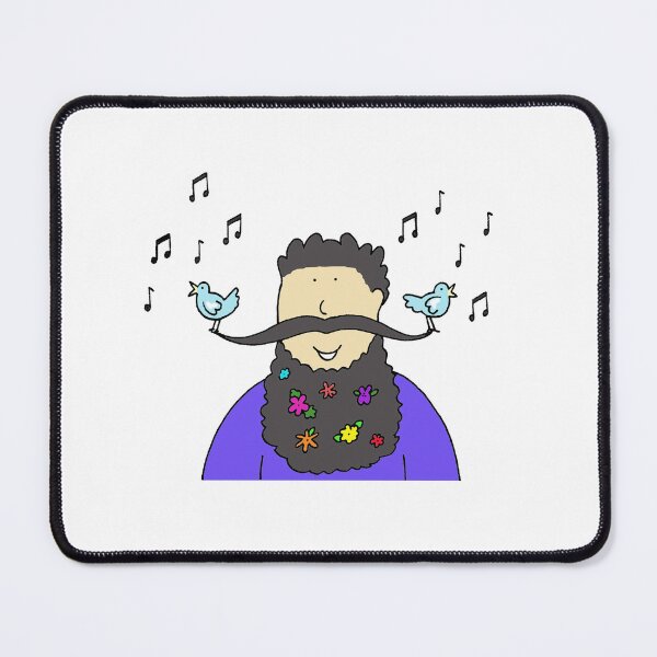 Item preview, Hipster Moustache and Beard,with Flowers and Birds designed and sold by KateTaylor.