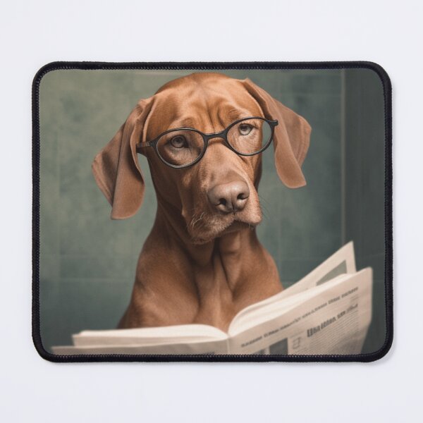 Item preview, Vizsla auf der Toilette und liest Zeitung, lustiges Hundebild, digitaler download, Geschenk für Hundebesitzer, Funny Dog Picture, Vizsla art designed and sold by Specialanimal.