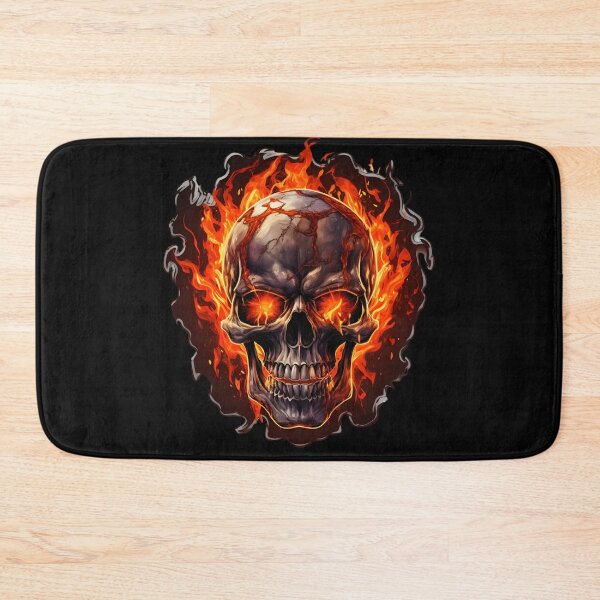 Item preview, Scary flaming skull designed and sold by AI-Only Creations.