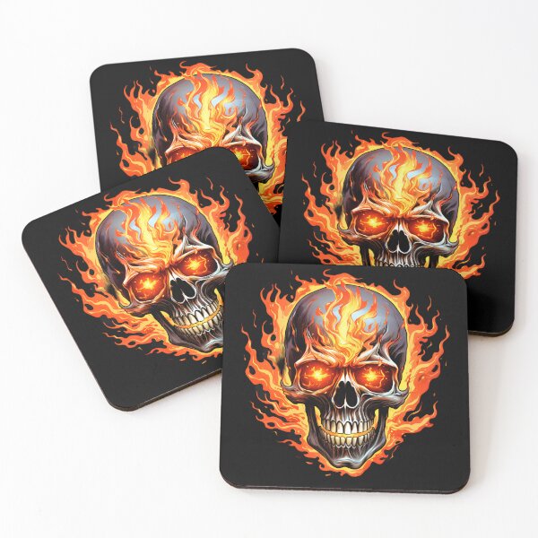 Item preview, Scary flaming skull designed and sold by AI-Only Creations.