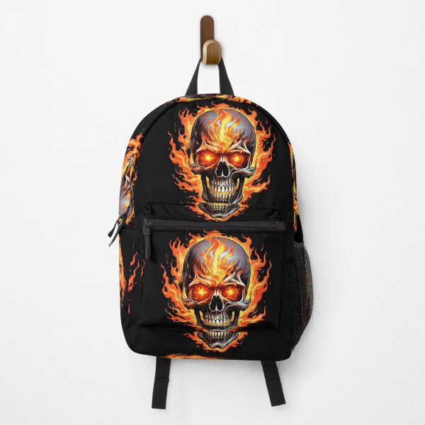 Item preview, Scary flaming skull designed and sold by AI-Only Creations.