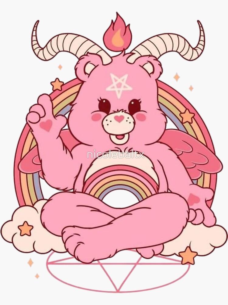 Pink Care Bear Sticker 