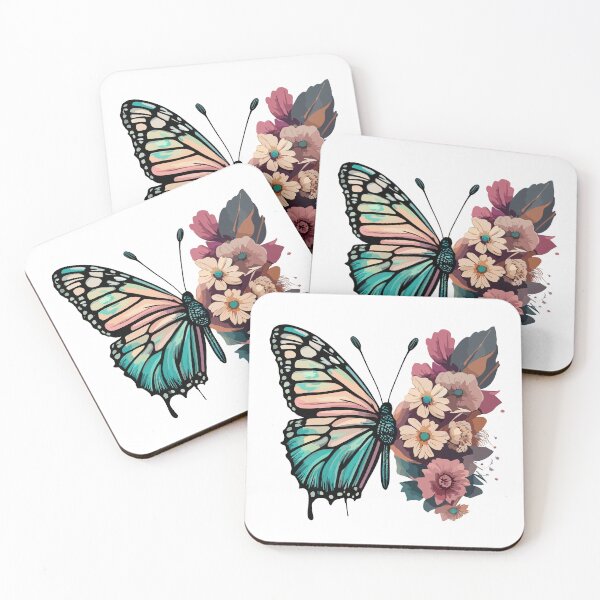 Item preview, Butterfly Metamorphora Nature Flowers Watercolor Branches designed and sold by sadedream.