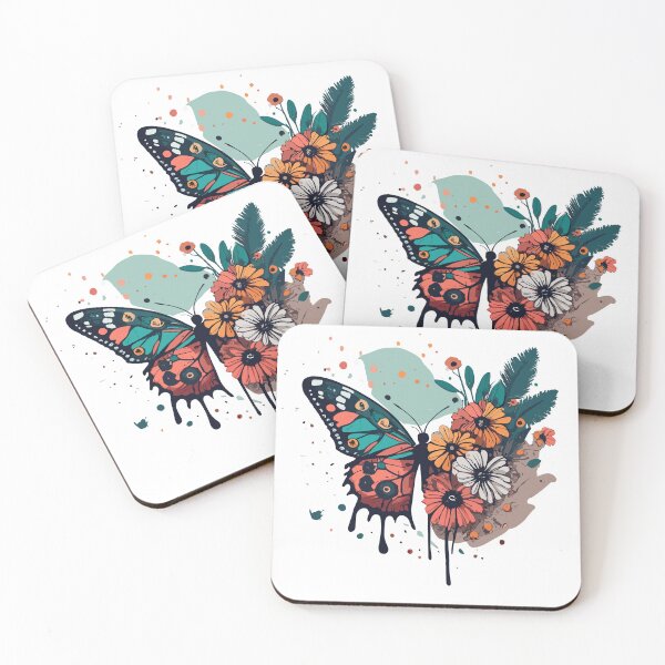 Item preview, Butterfly Metamorphora Nature Life Flowers Watercolor Branches designed and sold by sadedream.