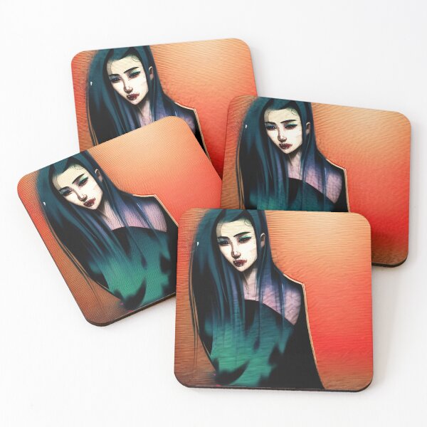 Item preview, Beautiful Girl With Long Flowing Black Hair designed and sold by Ink Art Design.
