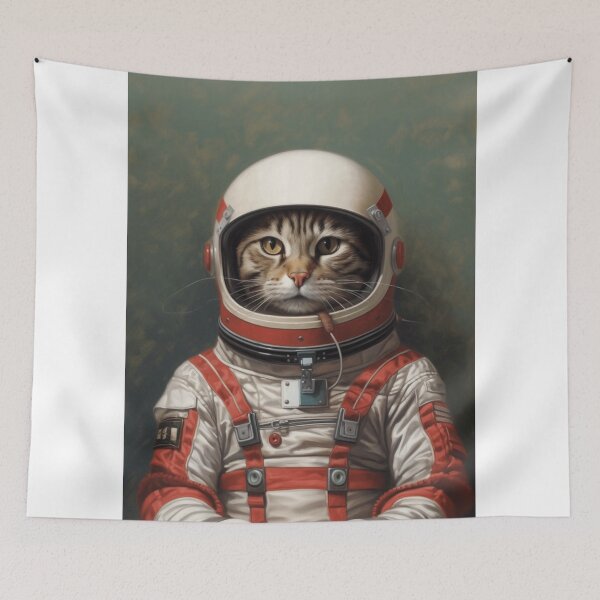 Item preview, Domestic cat in a racing suit and helmet, gift for cat owners, poster for the living room, funny animal art, cat art print designed and sold by Specialanimal.