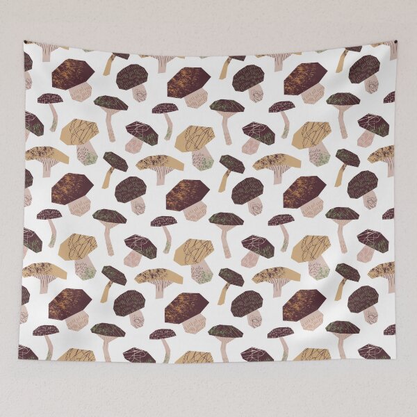 Item preview, Brown Mushroom Collage Pattern designed and sold by Melissa Mielke.