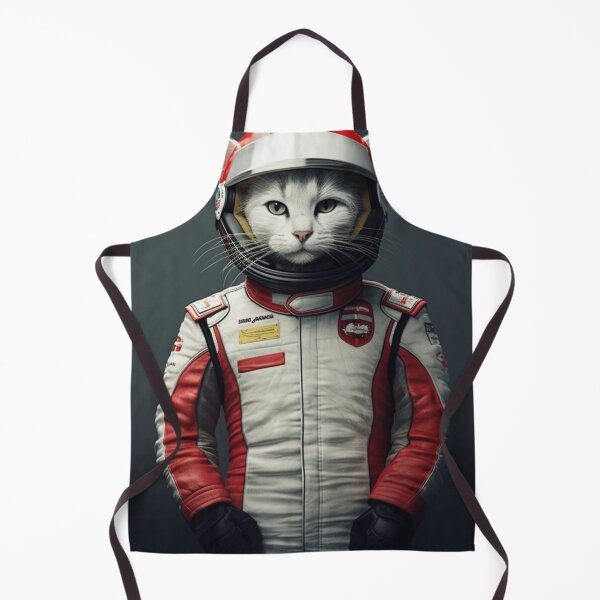 Item preview, Domestic cat in full body racing suit and helmet, gift for cat owners, poster for the living room, funny animal art, cat art print designed and sold by Specialanimal.