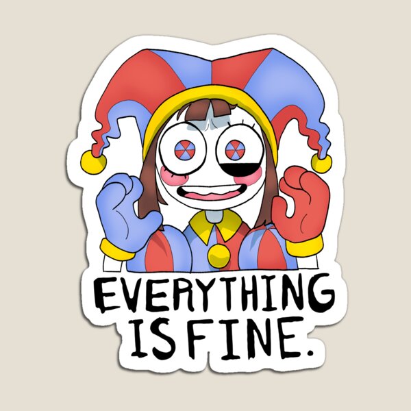 Item preview, The Amazing Digital Circus Pomni Everything is Fine Sticker designed and sold by positivelytj.