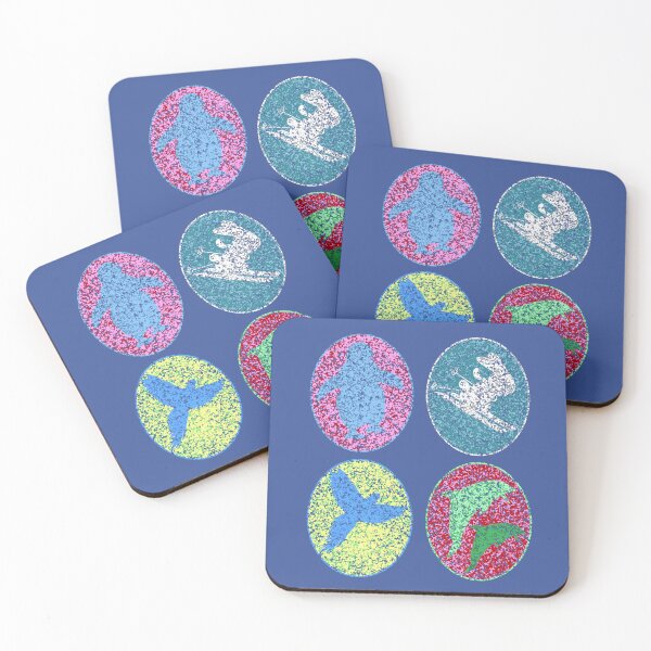 Item preview, Rabbit, penguin, parrot, dolphin, splash dot effect, shadow figure designed and sold by CreaVisArt.