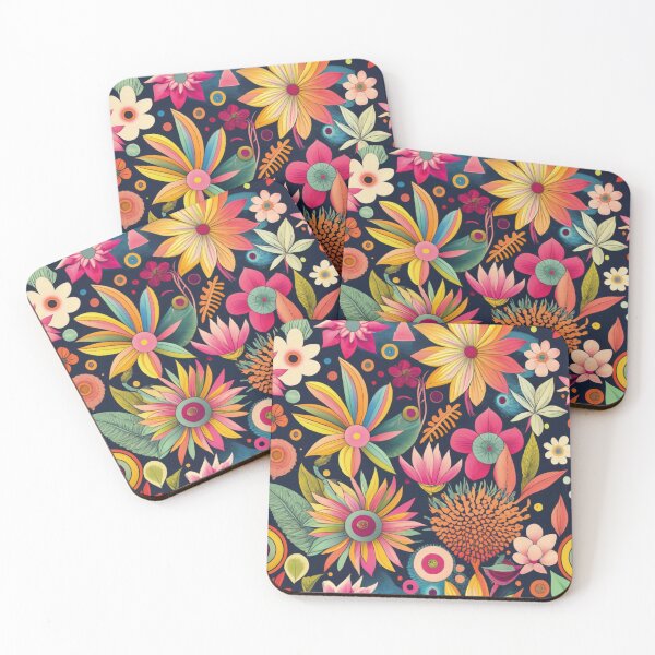 Item preview, Floral, fantastic, colorful tile, pattern designed and sold by LuckyFamily.