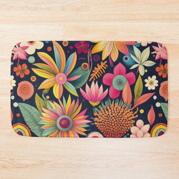 Item preview, Floral, fantastic, colorful tile, pattern designed and sold by LuckyFamily.