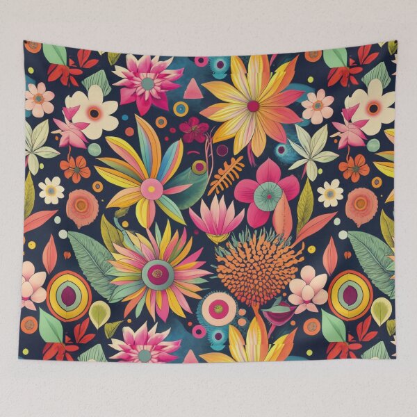 Item preview, Floral, fantastic, colorful tile, pattern designed and sold by LuckyFamily.
