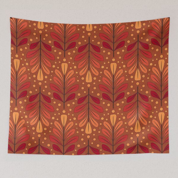 Item preview, Seasonal Serenity Leaves and Polka Dots Pattern (red/orange/yellow/brown) designed and sold by Design Minds Boutique.