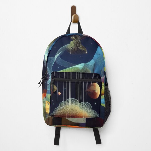 Item preview, Great wave of mountains trees and planets designed and sold by BIZARRE PRINTS.