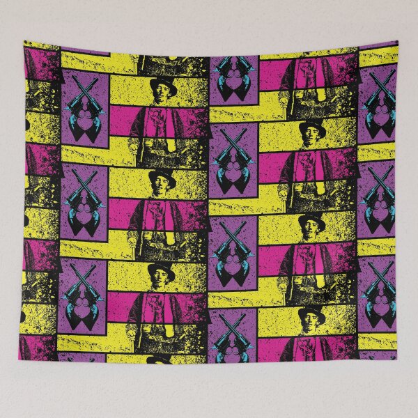 Item preview, 80s color version Billy the Kid Grunge Pop Distressed WESTERN FLAG  designed and sold by pelagio.