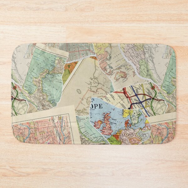 Item preview, Torn Map Collage designed and sold by Melissa Mielke.