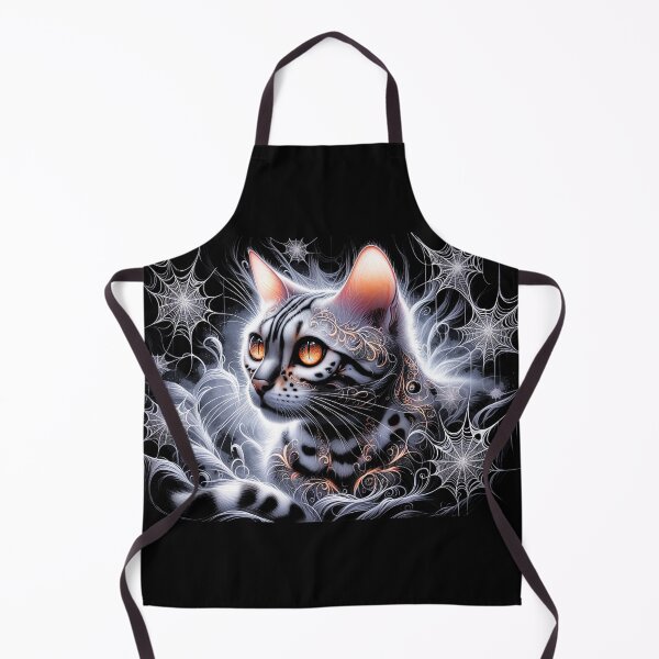 Item preview, Halloween Mystique: Silver Bengal Cat Amidst Cobwebs designed and sold by jonrdesign.