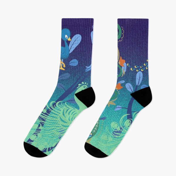 Item preview, Beautiful peacocks dancing in the Dark Beautiful Rainforest designed and sold by Oorviart.