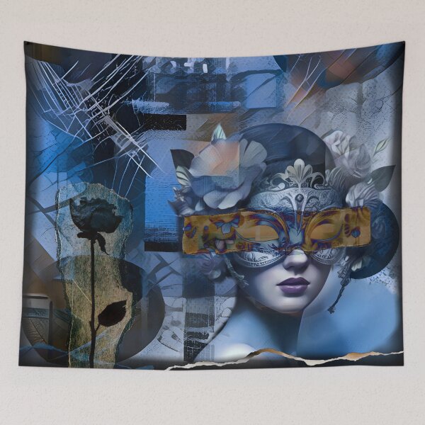 Item preview, Blue abstract collage designed and sold by clarazen.