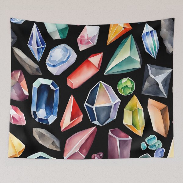 Item preview, Watercolor Gems Rocks Stones and Crystals designed and sold by dreamscrape.