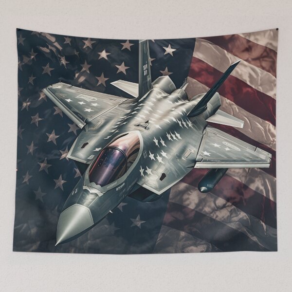 Artikelvorschau, Patriotischer amerikanischer Flaggen-Kampfjet-Digitaldruck entworfen und verkauft von dcrc.