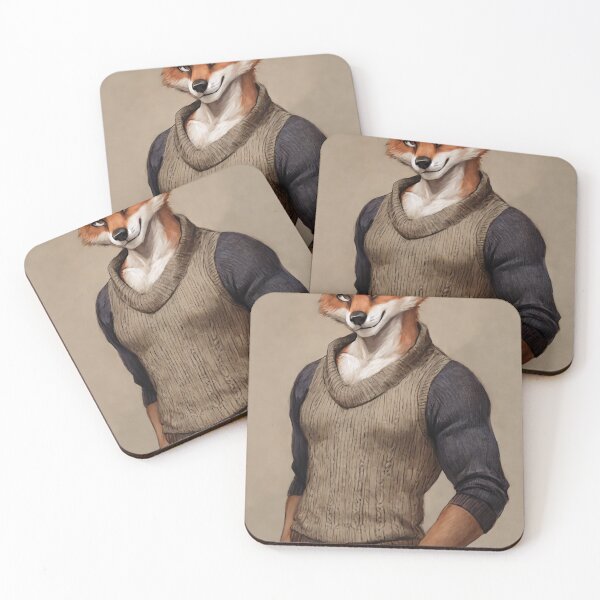 Item preview, Furry - Retrato de Anthro Fox con chaleco tipo suéter designed and sold by Eli-Eyvindr.