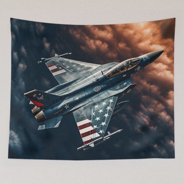 Artikelvorschau, Patriotischer amerikanischer Flaggen-Kampfjet-Digitaldruck entworfen und verkauft von dcrc.