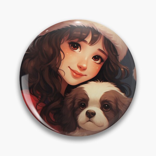Item preview, Girl and Dog Christmas  designed and sold by Bibis182.