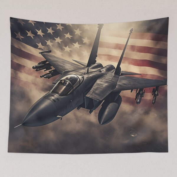 Artikelvorschau, Patriotischer amerikanischer Flaggen-Kampfjet-Digitaldruck entworfen und verkauft von dcrc.