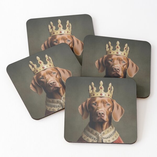 Item preview, Vizsla with royal crown and cape, beautiful dog picture, royal dog, gift for dog owners, Funny Dog Picture, Vizsla art designed and sold by Specialanimal.