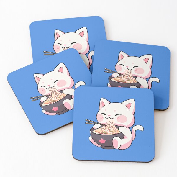 Item preview, Cute Kawaii Cat eating Ramen - Anime Shirt designed and sold by KAIGAME Art.