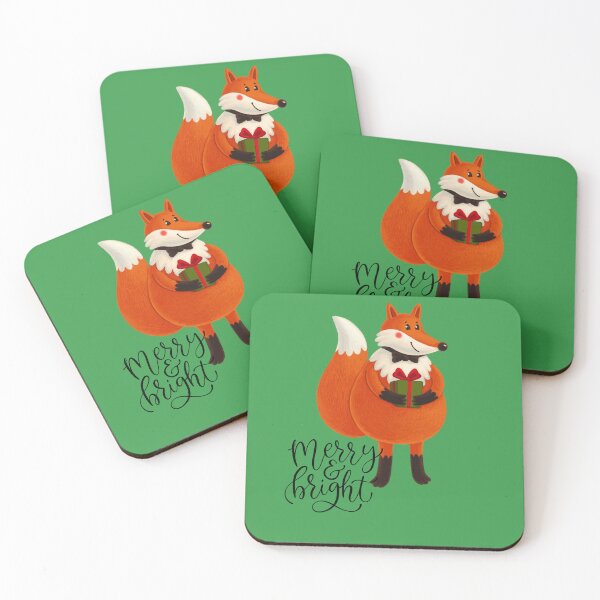 Item preview, Merry & Bright Cute Adorable Christmas Holiday Fox designed and sold by CapturedByeJ.