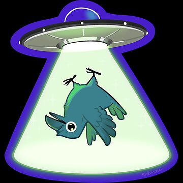Artwork thumbnail, Space Crow UFO Alien Abduction, Corvid Kidnapping, Bird Burgling, by Sabtastic