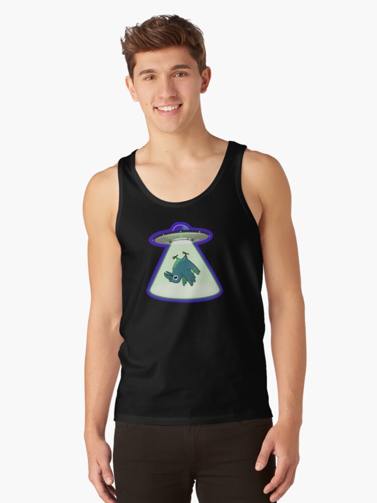 Thumbnail 1 of 3, Tank Top, Space Crow UFO Alien Abduction, Corvid Kidnapping, Bird Burgling, designed and sold by Sabtastic.