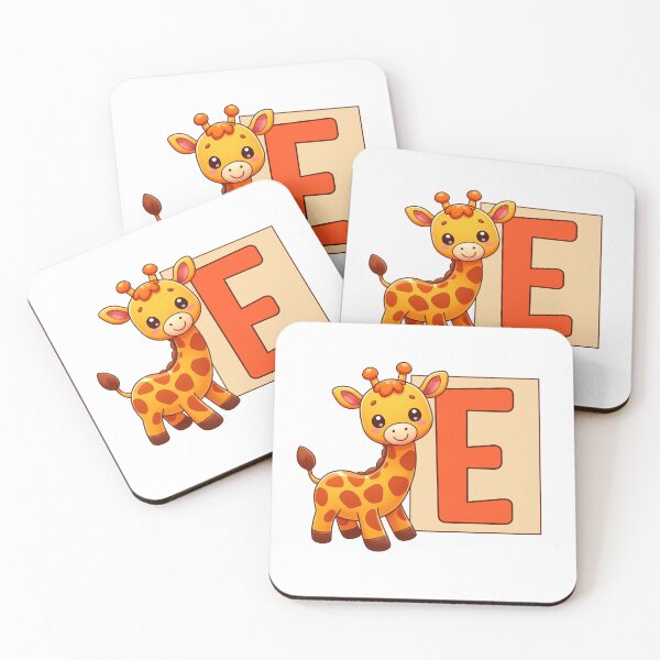 Item preview, Giraffe Monogram Letter E designed and sold by Coffee Lifestyle.