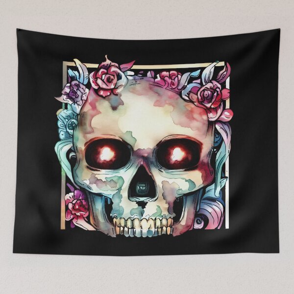 Item preview, Skulls and flowers stickers designed and sold by DRAGONFIASCO.